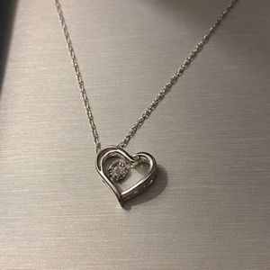 Zales Sterling Silver Heart Necklace